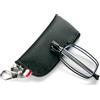 MMOWW Occhiali da lettura pieghevoli per uomo e donna con asta telescopica con chiusura lampo portachiavi occhiali portatili anti luce blu (Nero, +2.5)