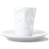 FIFTYEIGHT PRODUCTS Fifty Eight T02.12.01 - Tazza da caffè e piattino, in porcellana dura, colore: Bianco