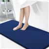 Homaxy Tappetino da bagno in memory foam, morbido, antiscivolo, lavabile, spesso, assorbente, per il bagno, tappetino da bagno, tappetino doccia per il bagno - 60x120 cm, Blu Marino