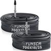 YunSCM 2Pcs 18/25-622 28 pollice / 700c Camera d'aria 700x18C/20C/23C/25C FV60mm Presta Valve Compatibile con 700x18C 700x20C 700x23C 700x25C camera d'aria per bici da strada 700x25c