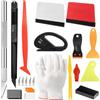 Nadinsta Set Di 52 Pezzi Spatola Pellicola, Spatola per Carta Da Parati, Kit Pellicola Vetri Oscurati Auto con Raschietto in Feltro, Taglierino, potatore per Auto, Moto, Mobili Wrap e Installazione