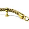 Seilflechter - Set Corrimano in Corda, 5 m Corda di Canapa Ø 30 mm in Tressatura, con 2 Terminali e 5 Supporti Intermedi, Ottone Lucido