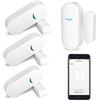 RISOON Sensore WiFi per porte e finestre: sensore finestra intelligente con notifica gratuita, sistema di sicurezza domestica intelligente, assistente Google Alexa compatibile (4-Pack)