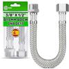 ONIX TECH Tubo Corazzato 40 cm Femmina 3/8" x Maschio 1/2" DN8 DE13 - Tubo Flessibile Realizzato in Acciaio Inox Temperatura max 70°C Pressione Esercizio 10 bar - Garanzia di 5 Anni - MADE IN SPAIN - ONIX TECH