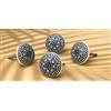ARTISNO Set di 10 pomelli in ceramica dipinta a mano con mandala, per armadietti, ante del guardaroba/armadio da cucina, pomelli grigi, pomelli neri, colore nero
