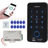 FUSYTULY WiFi Tuya Sistema di Controllo di Accesso Digitali Biometrica IP68 RFID Tastiera 125KHz 13.56MHz + DC12V Access Control Alimentatore + 10pcs Tastiere RFID, Senza Serrature Elettriche
