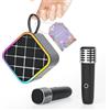 TANALAZ Mini Karaoke Machine 2 Microfono senza fili, altoparlante portatile Bluetooth Karaoke con maniglia da trasporto per festa all'aperto, sistema karaoke domestico per bambini 3-12 a Natale