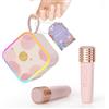 TANALAZ Mini Karaoke Machine 2 Microfono senza fili, altoparlante portatile Bluetooth Karaoke con maniglia da trasporto per festa all'aperto, sistema karaoke domestico per bambini 3-12 a Natale