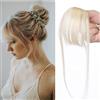 Sego Pony Hairteil Extension capelli veri Fringe Clip On In Front Hair One Piece Extension Verlängerung 100% Remy Human capelli lisci biondo platino #60 3 g, 1,0 pezzo