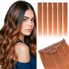 MY-LADY Extension Capelli Veri Clip 6 Pezzi 30cm Extension Capelli Veri per Highlight Natural Lisci Donna #33 Arancio Miele 33g