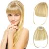 CENCERY Frangia Clip-In 100% Capelli Veri - Frangia Sottile/Naturale con Tempie per Donna (Biondo Cenere)