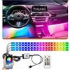 NEOVSUNY RGBIC - Illuminazione interna a LED per auto, 4 pezzi, 72 strisce, 200 modalità di colore, multicolore, musica, illuminazione per interni, porta USB, con telecomando e controllo app