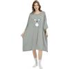 VERTAST Camicia da notte da donna, oversize, estiva, in bambù, rinfrescante, da notte, da donna, taglia unica, koala/grigio, grigio., Taglia unica