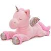 MorisMos XXL Unicorno Peluche Gigante, 110cm Rosa Unicorno Grande con Le Ali, Kawaii Morbido di Peluche Regalo per Ragazze Fidanzata Ragazzi Compleanno Natale