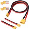GTIWUNG XT60 Maschio a XT60 Femmina con 50CM 12AWG Filo di silicio per RC Lipo Batteria FPV Drone+1 Paia XT60 Connettore Maschio Femmina con Cavo di Silicone 10cm 12AWG,2 Paia XT60 Spina-connettore