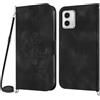 Netany Cover per Motorola Moto G73 5G con Cordino, Flip Portafoglio Custodia in Pelle, [2 Porta Carte][Chiusura Magnetica],Custodia Libro Antiurto Cover con Laccio per Motorola Moto G73 5G (Nero)