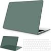 NPUOLS Custodia Protettiva per MacBook Air 15 Pollici Cover 2025-2023 M4 A3241 M3 A3114 M2 A2941 con Touch ID, 15,3 Opaco Rigide Protection Custodia e Ultra Sottile UE Tastiera Cover, Verde Scuro