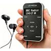 LEMEGA PR1L Radio DAB Tascabile,Radio FM,Radio DAB+ Portatile,Cuffie Incluse,Batteria Ricaricabile,40 Preselezioni, Radio DAB Sportiva con Interruttore Bloccabile.Nero/Argento(Nero Argento)