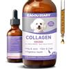 Eagou Diary Collagene per Cani gocce, Articolazioni Flessibilità, Pelle del Pelo 60ml | Glucosamina, MSM, Olio di Cocco, Vitamina C E, Biotina - Supporto Sistema Immunitario, Cani Collagene per Cani