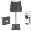 Cepewa - Lampada da tavolo a LED | antracite 17 LED 8,5x26 cm ABS PS | Funzione Touch alimentata a batteria, luce bianca calda | 3 livelli di luminosità 25 Lumen (1x Lampada da tavolo antracite 26 cm