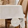 WAITER TREE Tovaglia rettangolare Crema Effetto Microvelluto Impermeabile 120 x 120 cm | Tovaglia antimacchia rettangolare lavabile per Natale stampata adatta per cucina sala da pranzo feste Natale e Capodanno