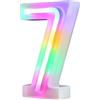 Nordstylee Luci a LED illuminate, lettere al neon per parete, per festa di compleanno, Natale, decorazione di nozze, numeri colorate (7)