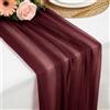 Foatcox Runner de Tavolo Rosso Bordeaux in Chiffon, 77 X 300 CM Morbido e Confortevole Runner de Tavolo Moderno Tulle per Matrimoni, Battesimi, Baby Shower, Addio Al Nubilato, Decorazione da Tavolo in Cucina