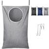 Lifewit Cesto Portabiancheria da Porta, Grande Cesto Pieghevole da Appendere, Sacco per Bucato Sospeso per Bagno e Camera da Letto, Organizer per Vestiti Sporchi, Grigio Chiaro