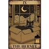 WADORN Targa In Metallo con Scritta Tarot Cat, Targa In Latta Retrò Divertente Da 20x30cm, per Caffè, Pub, Bar, Casa, Vintage, L'Eremita, Tarocchi, Gatto, Scatola, Poster Da Parete