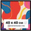 Photoframe4you - Cornice per foto 40x40 cm nera -Vetro acrilico infrangibile - Cornice da parete in plastica resistente per foto, poster, puzzle e certificati - Prodotta in Europa - Nancy