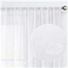 TOPICK Sheer - Tende in voile, con foglie, ricamate, trasparenti, a foglia di garza, per soggiorno, camera da letto, 140 x 245 cm, set da 2 pezzi
