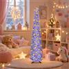 BigKing Albero di Natale Artificiale, 30×150cm, Pieghevole Albero di Natale Con Supporto, Decorazioni Perfette per Compleanni, Feste, Case, Appartamenti, Caminetti (Fantasia Viola)
