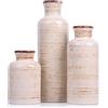 QIANLING Vaso in ceramica, 3 pezzi, decorazione casale, piccolo vaso in ceramica per decorazione rustica, soggiorno, decorazione da tavolo, camino e ingresso, centrotavola