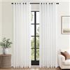 Topfinel Bianche Tende Per Interni Moderne Camera da Letto Salotto 140x260 cm Lino e Cotone Naturale con Anelli Cucina Tenda Soggiorno Porta Finestra Semioscuranti Tendine per Finestre, 2pz