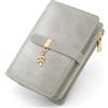 GOUNNU Portafoglio Donna Medio in Pelle PU Blocco RFID Portafoglio Corto Portamonete con Cerniera 20 Scomparti Porta Credito Carte Multi Card Slots Borsellino Portafogli Donna (Grigio)