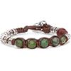 Tamashii bracciale ruota della Preghiera con 5 pietre agata muschiata multifaceted da 6 mm e cilindri in argento con inciso il mantra.BHS924-S4-17