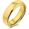 Bling Jewelry Anello nuziale in titanio per coppie, semplice e liscio, placcato in oro 14K, per uomini e donne, vestibilità comoda, 6MM.