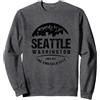 Seattle Washington Gifts by KAEDAM Seattle, Washington, skyline, grunge, arte vacanza, souvenir Felpa