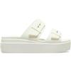 Crocs Brooklyn Buckle Low Wedge, Sandali Donna, Chalk, 34/35 EU