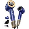 Vasip Asciugacapelli Ionico 160.000 giri/min con Diffusore, 59 dB,Blu | Motore brushless 160.000 giri/min, 4 temperature/2 velocità; per ricci e lisci, casa/viaggio, con diffusore