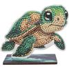 CRYSTAL ART Wildlife Buddies - Il Kit Diamond Painting Originale, Tartaruga Marina, con Diamatini in Resina Brillante, Set Creativo 6+ con Supporto in Legno, 11cm, CAFGR-31GEN049