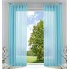 Gardinenbox 61000CN - Set di 2 tende trasparenti per soggiorno, in voile, con passanti, con chiusura a nastro, 245 x 140 cm (altezza x larghezza), colore: azzurro