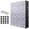 Meerveil Armadio, Legno plastica, Nero, 20 Cubes