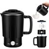 PAHTTO Bollitore elettrico in acciaio inossidabile, 800 ml Bollitore elettrico con una tazza, senza BPA, riscaldamento in 5 minuti, perfetto per la famiglia, i viaggi, l'hotel, il campeggio (nero)