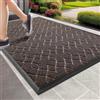 Yimobra Zerbino per esterni, lavabile, resistente alle intemperie, 120 x 81 cm, robusto e assorbe l'acqua, resistente allo sporco, con retro antiscivolo, in gomma, marrone