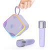 TANALAZ Mini Karaoke Machine 2 Microfono senza fili, altoparlante portatile Bluetooth Karaoke con maniglia da trasporto per festa all'aperto, sistema karaoke domestico per bambini 3-12 a Natale