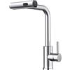 FORIOUS Cascata Rubinetto Lavello Cucina, Alta Pressione Miscelatore Cucina con Doccetta Estraibile, Acciaio Inox Girevole a 360°con 3 Modalità Di Spruzzo, Cromo Lucido