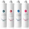 iSpring F4-CUA4 Confezione di Ricambio per il Sistema di Filtrazione Ultra a 4 Stadi CU-A4, Filtro per Sedimenti, UF, KDF e Carbone Attivo, 4 pz.