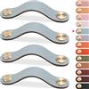 LEREATI 4 Pezzi Maniglie per Mobili in Ecopelle, 96mm Maniglie Armadio, Pomelli per Mobili Vintage, Pomello Porta per Cassetti, Armadio Cameretta, Cucina, Borsa Decorazione (Blu)