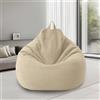 bechoanigel Poltrona Sacco XL, Bean Bag Con Manico, Pouf Sacco Adultes, Solo Rivestimento (Senza Imbottitura) Per Poltrona Pouf, 100 x 120 cm (Riso Bianco)